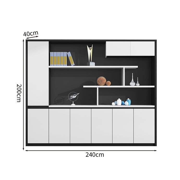 Executive Desk, Stylish, Executive Desk, President Desk, Simple and Modern, Side Cabinet, Melamine Veneer, PC Vent, Wiring Box, Classified Storage, White, Customizable, ED-A9 