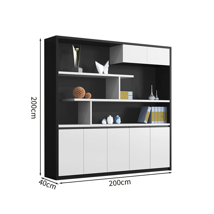 Executive Desk, Stylish, Executive Desk, President Desk, Simple and Modern, Side Cabinet, Melamine Veneer, PC Vent, Wiring Box, Classified Storage, White, Customizable, ED-A9 