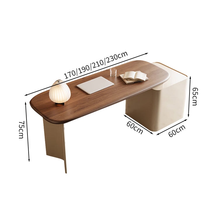 Office desk, office table, president's desk, office desk, side cabinet, drawer, outlet, spacious, for study, modern, brown, ED-A14 
