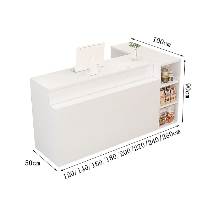 受付カウンター　受付台　レジ台 収納　カウンター　シェルフ　大容量　シンプル　温かみ　ベージュ　カスタマイズ可能　RD-A2