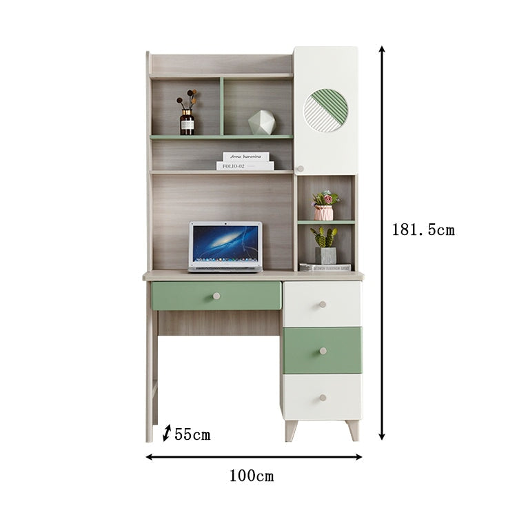 Work desk, study desk, computer desk, desk, simple, with drawer, bookshelf, computer, edge processing, melamine veneer, stain resistant, storage, ergonomic, CD-A20