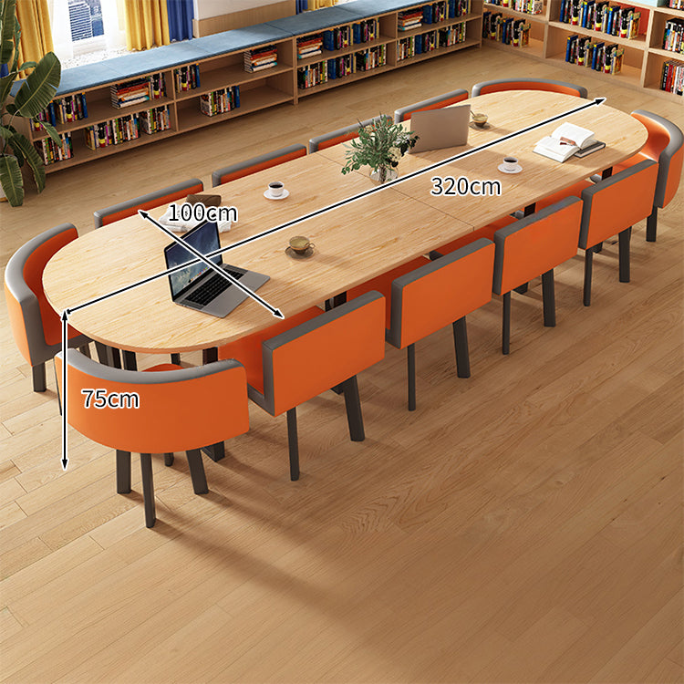 R-finish carbon steel frame wide tabletop marble pattern table conference table chair set high-resilience urethane soft simple high-quality white customizable MT-A20