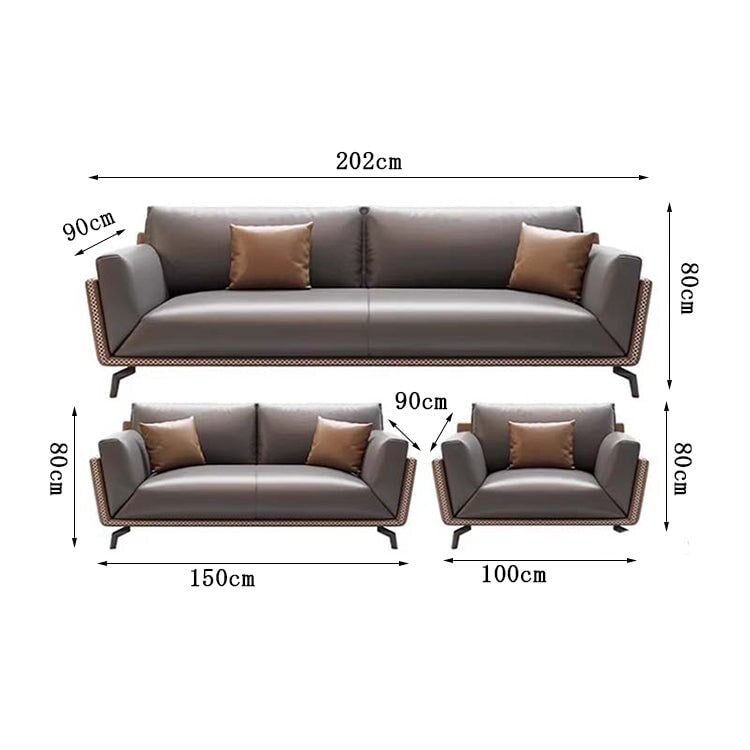 Reception sofa, sofa, office sofa, reception sofa, waiting room, reception room, 2-seater, modern, PU leather, natural wood frame, latex, durable, gray, customizable, OS-A16 