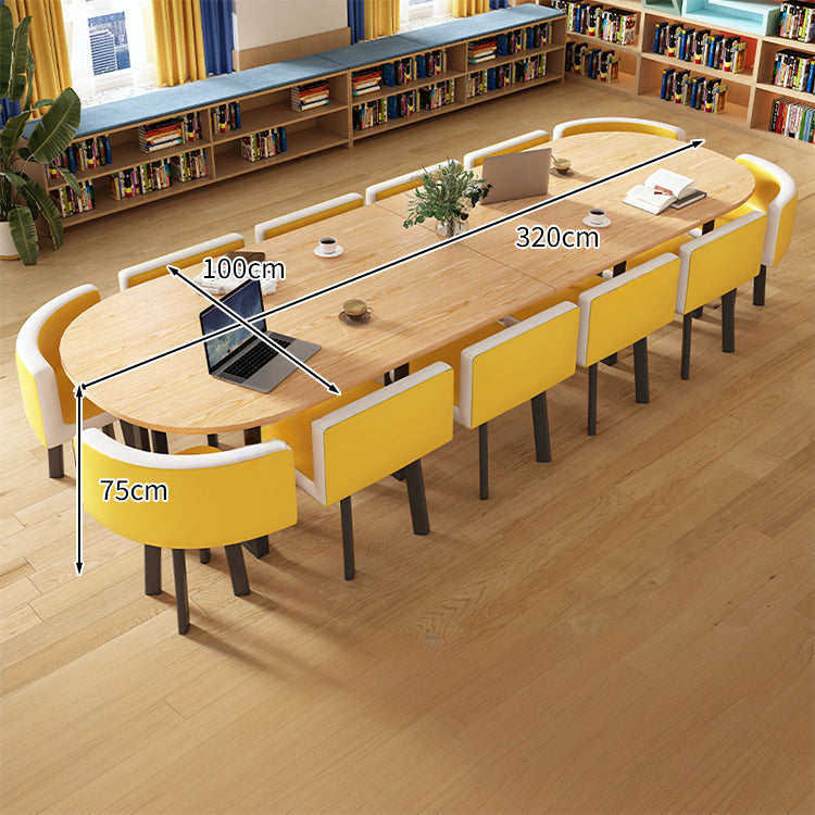 R-finish carbon steel frame wide tabletop marble pattern table conference table chair set high-resilience urethane soft simple high-quality white customizable MT-A20