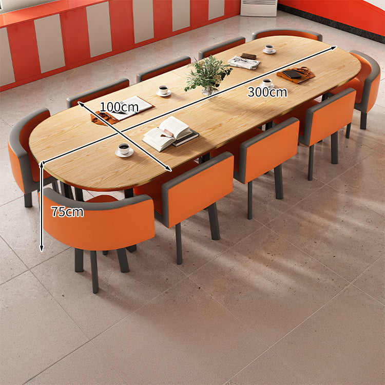 R-finish carbon steel frame wide tabletop marble pattern table conference table chair set high-resilience urethane soft simple high-quality white customizable MT-A20