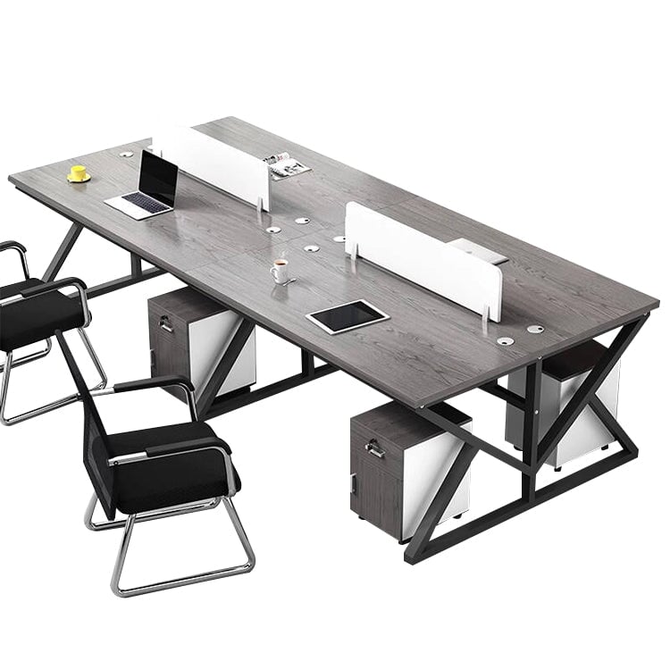 Office Desk, Office Desk, Study Desk, Work Desk, Top Panel, Wiring Hole, Side Cabinet, Carbon Steel Frame, Wood Grain, Customizable OD-A34 